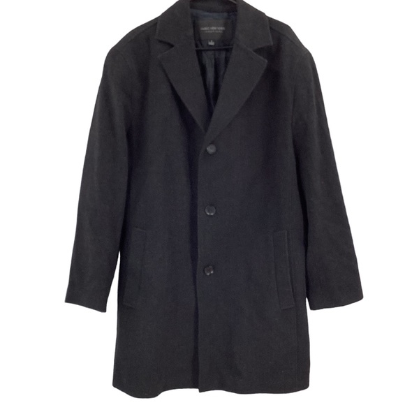 Andrew Marc Men’s Overcoat Size L 75% Wool Herringbone - Picture 1 of 6